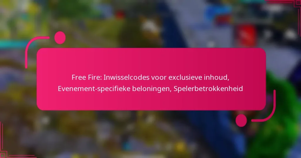 Free Fire: Inwisselcodes voor exclusieve inhoud, Evenement-specifieke beloningen, Spelerbetrokkenheid