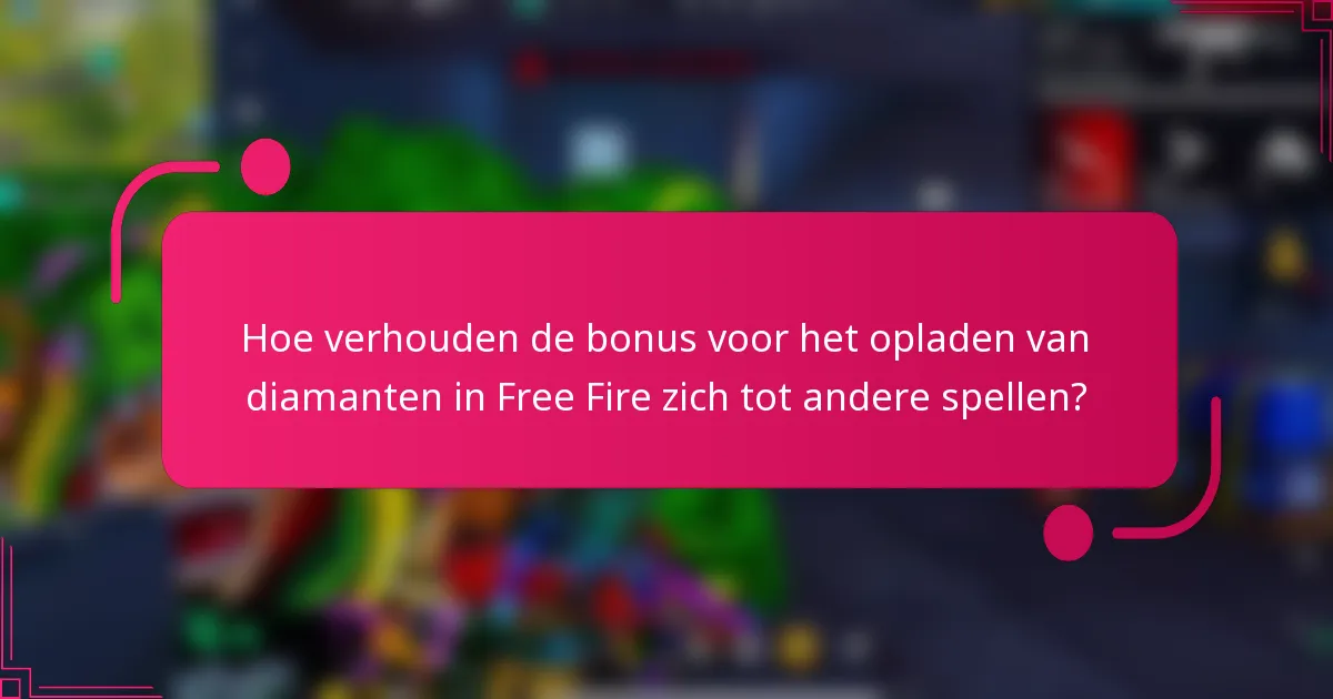 Hoe verhouden de bonus voor het opladen van diamanten in Free Fire zich tot andere spellen?