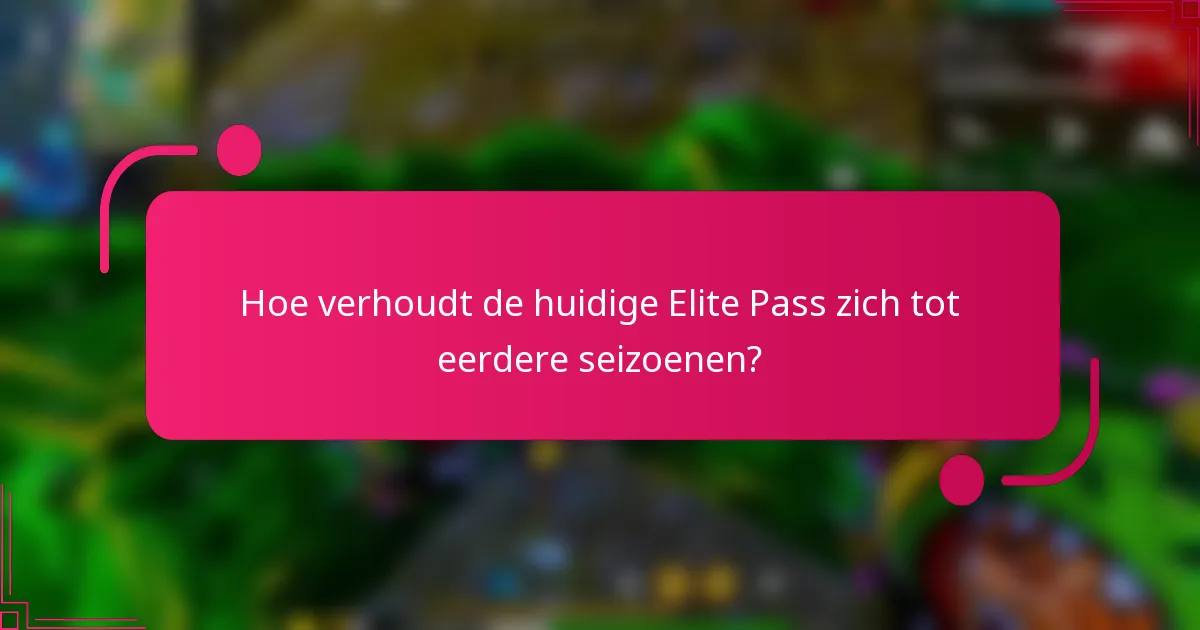 Hoe verhoudt de huidige Elite Pass zich tot eerdere seizoenen?